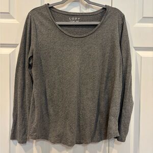 💙 LOFT Women's Grey Long Sleeve Top